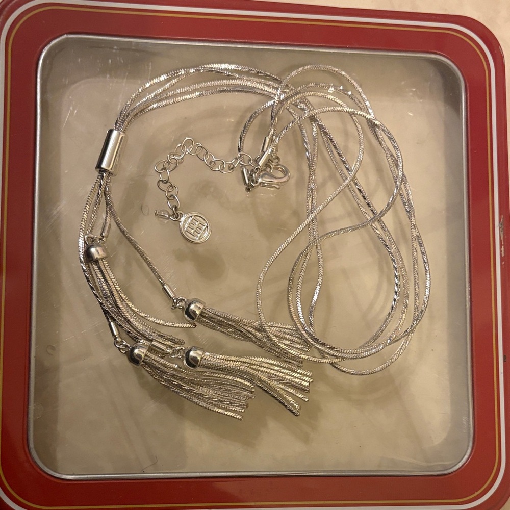 Dana Buchman Silver Tassel Necklace